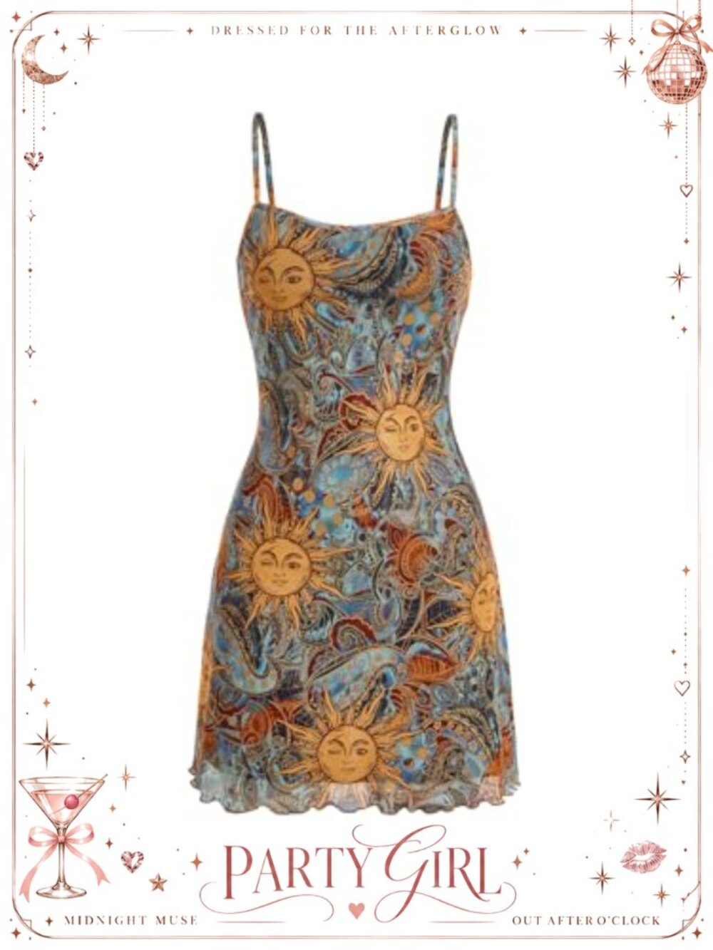 Milumia Women's Vintage Lettuce Trim Mini Sun Dress Sleeveless Cami Mesh